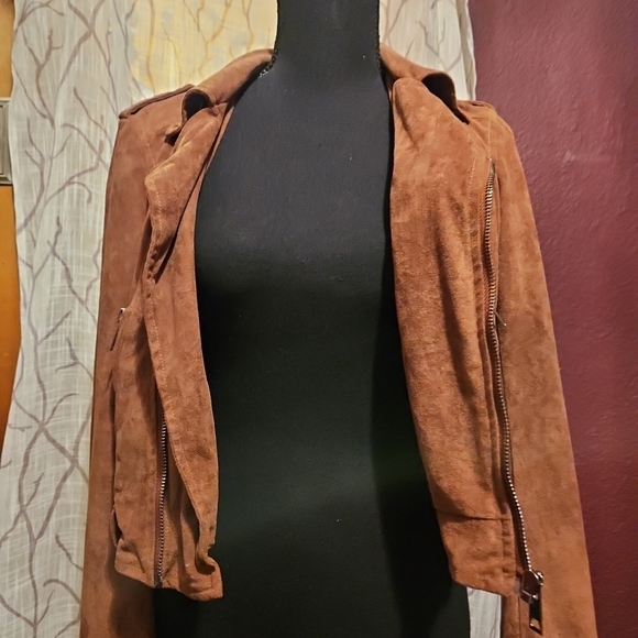Lulus Brown Suede Jacket womens size small - Picture 5 of 7